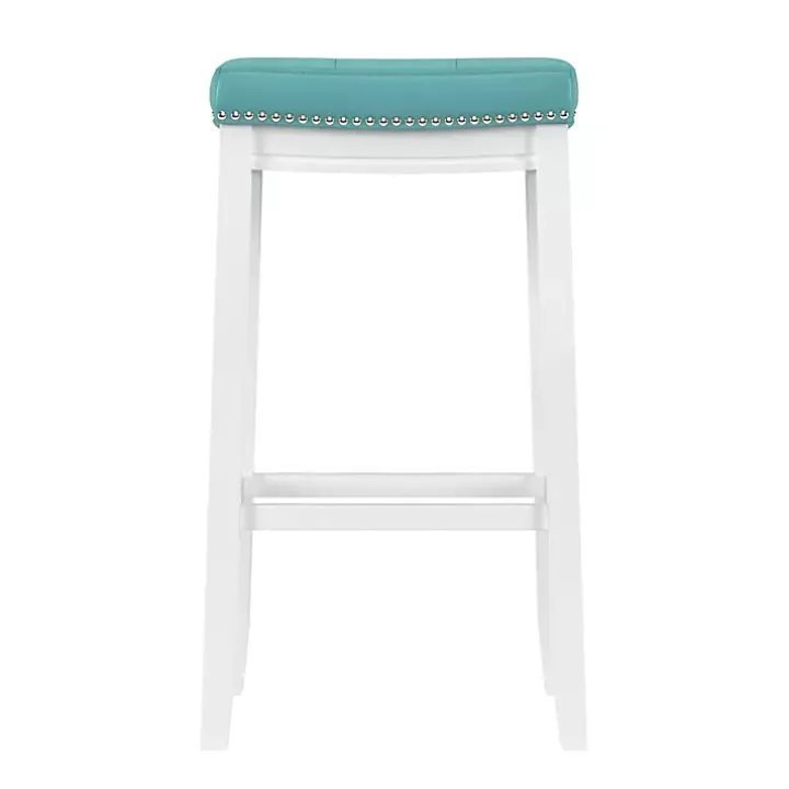 Teal Faux Leather Claridge Bar Stool