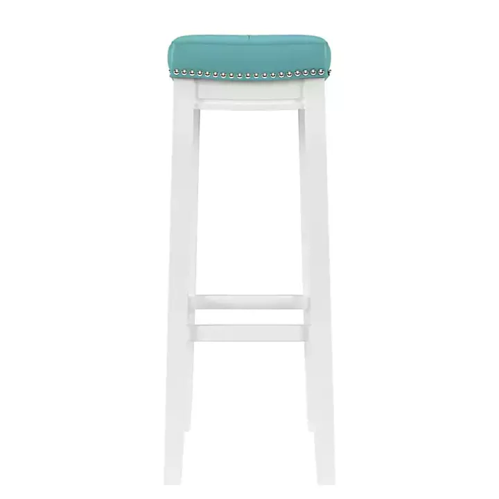 Teal Faux Leather Claridge Bar Stool