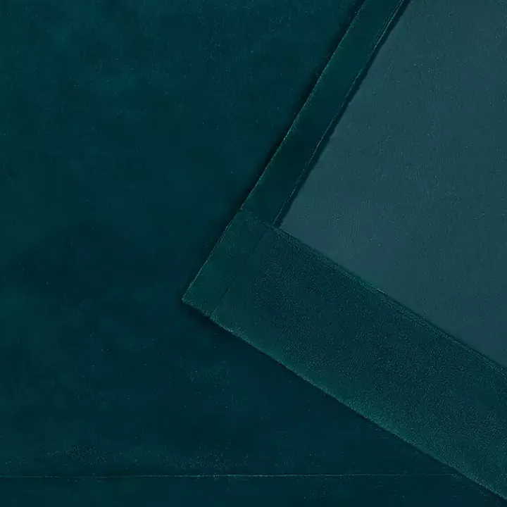 Teal Heavyweight Velvet Curtain Panel Set, 84 in.