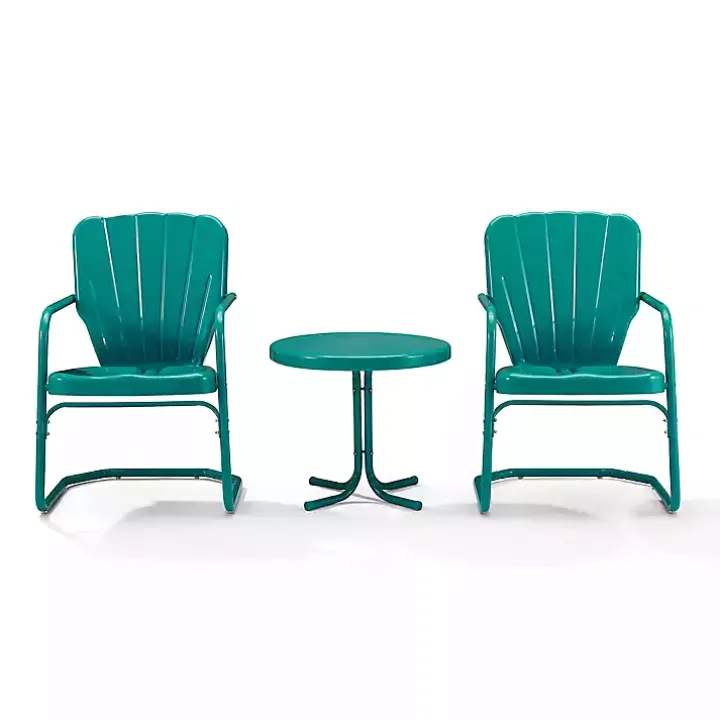 Teal Metal Ridgeland 3-pc. Chat Set