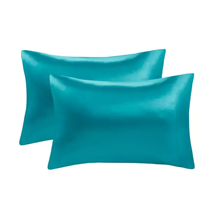 Teal Satin King 2-pc. Pillow Case Set
