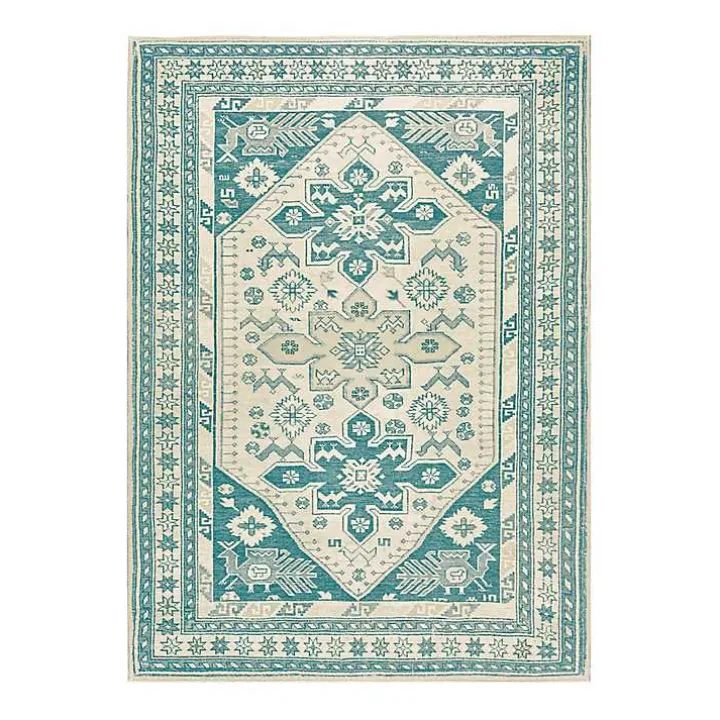Teal Seraz Washable Area Rug, 5x7