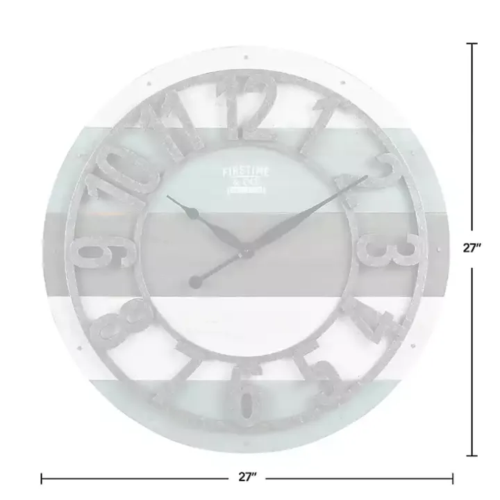 Teal Wood Plank Wall Clock