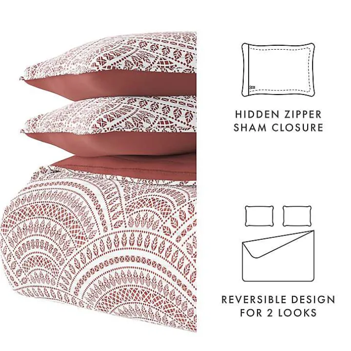 Terra Scalloped Reversible 3-pc. Queen Quilt Set