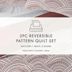 Terra Scalloped Reversible 3-pc. King Quilt Set