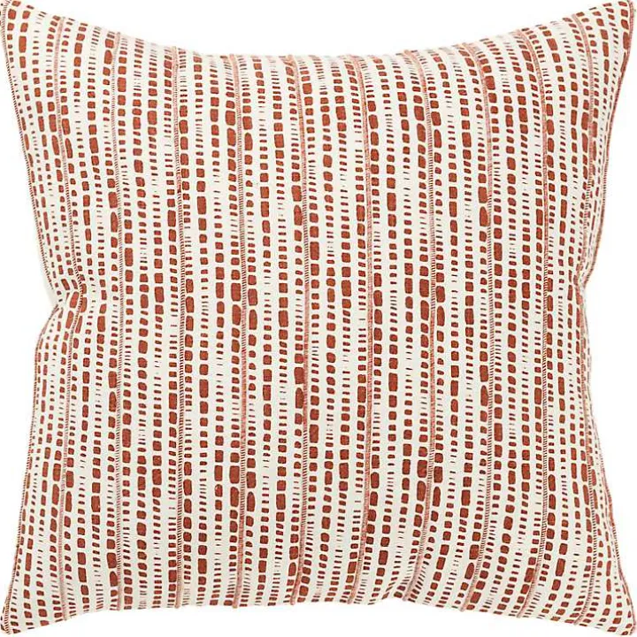 Terracotta Dash Print Throw Pillow