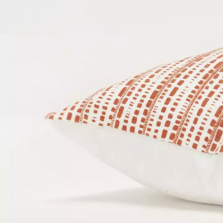 Terracotta Dash Print Throw Pillow
