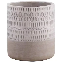 Terracotta Etched Boho Utensil Crock