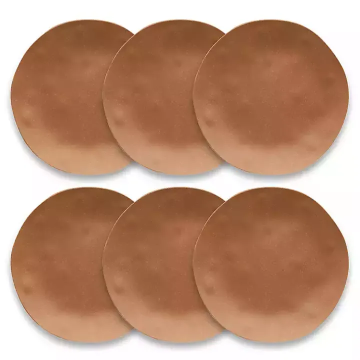 Terracotta Melamine Santal Dinner Plates, Set of 6