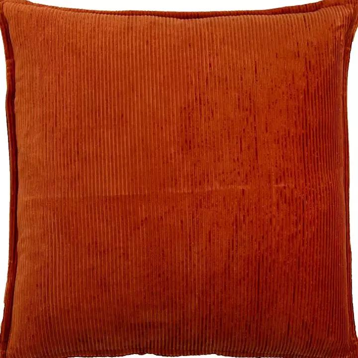 Terracotta Velvet Corduroy Flange Throw Pillow