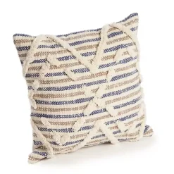Textured Blue Stripe Pillow
