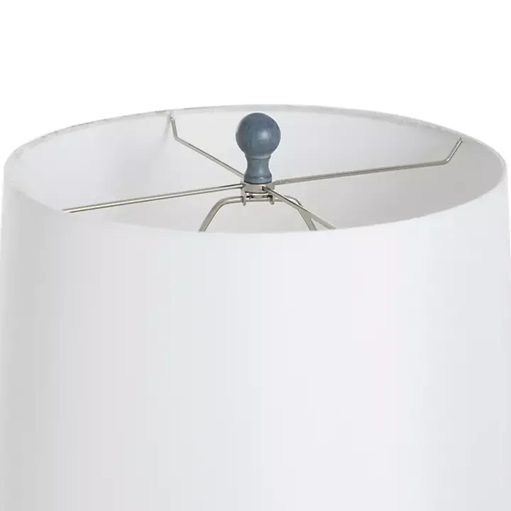 Textured Denim Blue Tapered Table Lamp