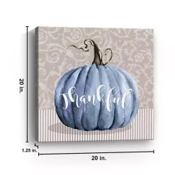 Thankful Pumpkin Canvas Art Print, 20x20