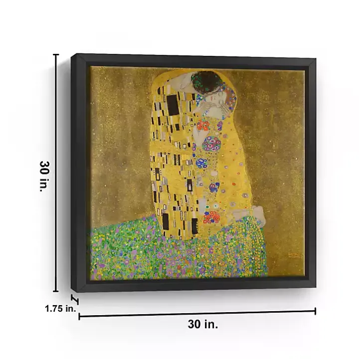 The Kiss Framed Canvas Art Print, 30x30 in.