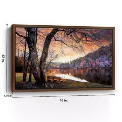 The Quiet of Sunset Walnut Framed Canvas Art Print