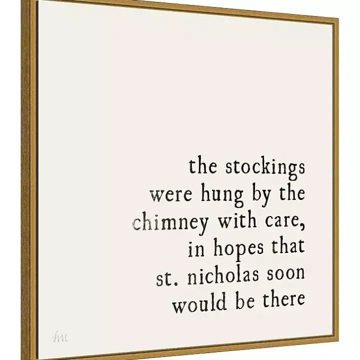 The Stockings Were Hung Framed Canvas Art Print