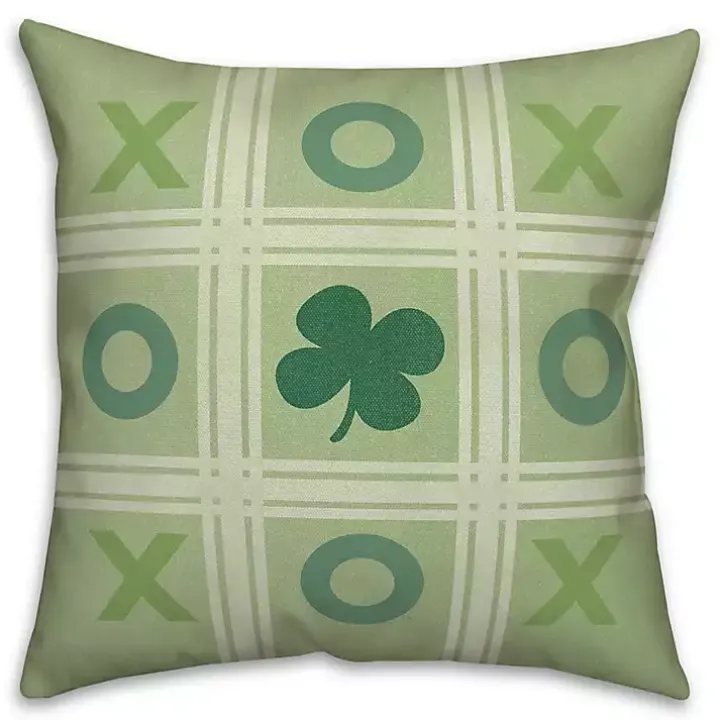 Tic Tac Toe Clover Indoor/Outdoor Pillow