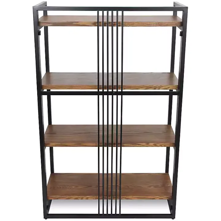4-Tier Black Metal Frame Shelf
