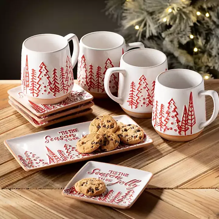 Tis the Season Christmas Mugs, Set of 4