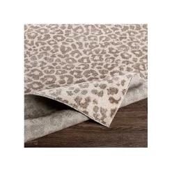 Toasted Brown Cheetah Print Area Rug, 7x10