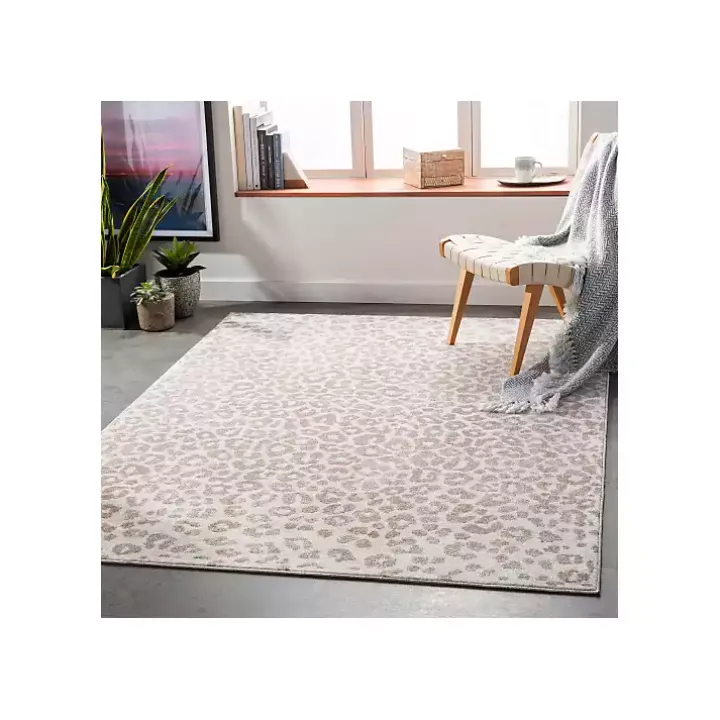Toasted Brown Cheetah Print Area Rug, 7x10