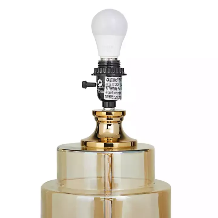 Translucent Orange Glass White Shade Table Lamp