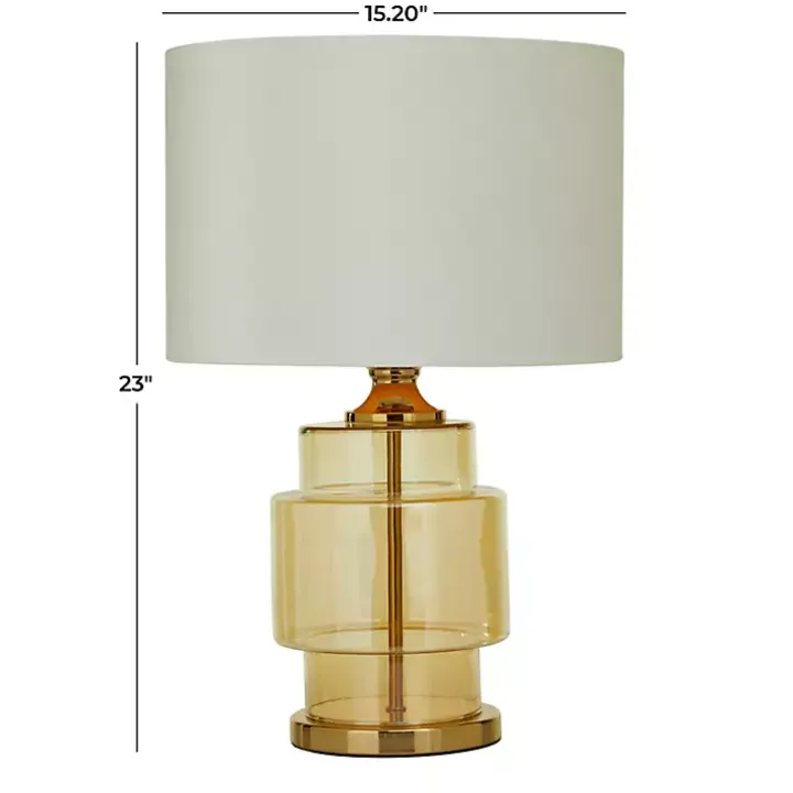 Translucent Orange Glass White Shade Table Lamp