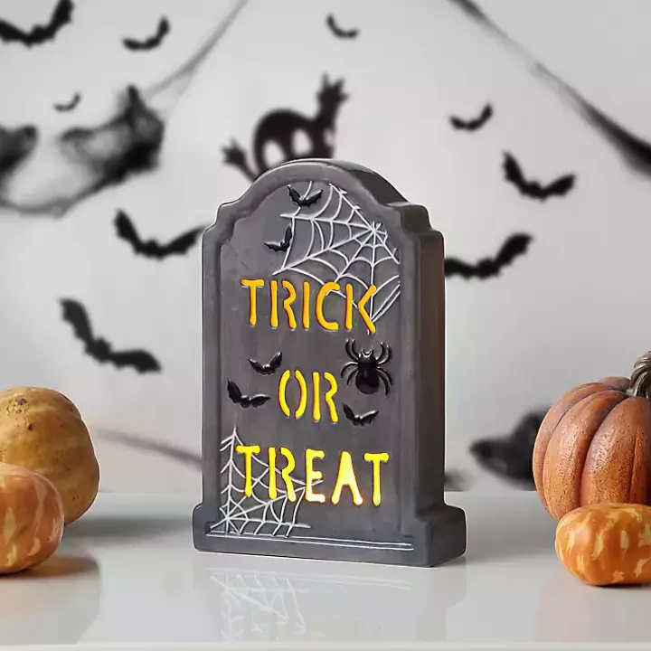 Trick or Treat LED Tombstone Decoration