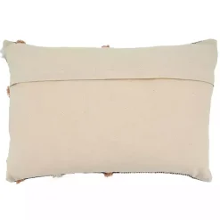 Tufted Chevron Plaid Cotton Lumbar Pillow