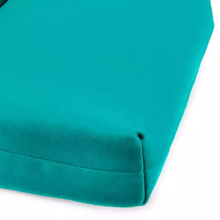 Turquoise Canvas French Edge Chaise Cushion