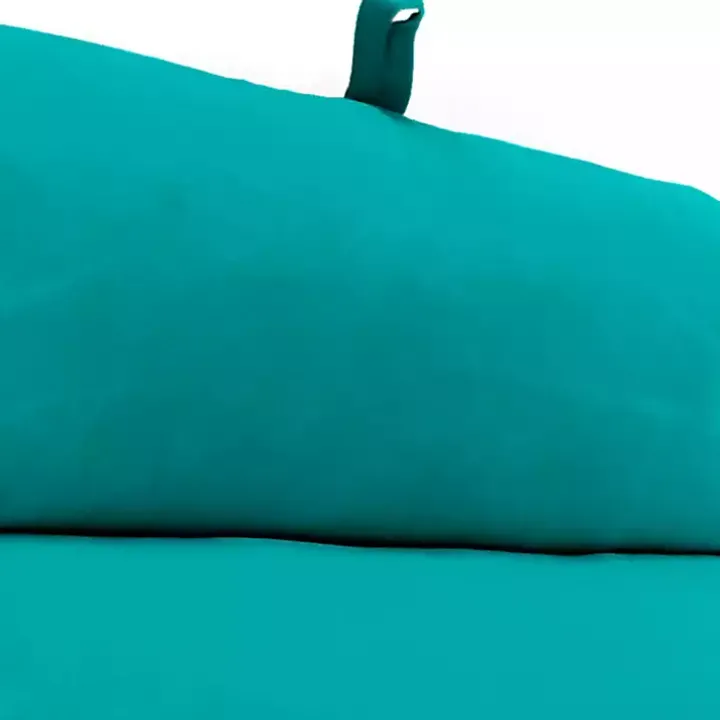Turquoise Canvas French Edge Chaise Cushion