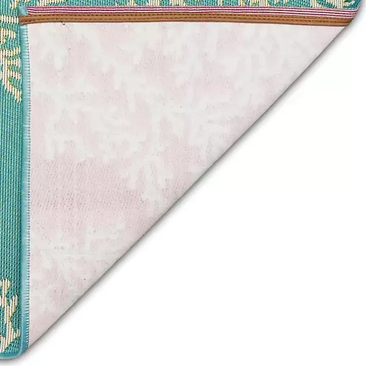 Turquoise Coral Indoor/Outdoor Rug, 3x4