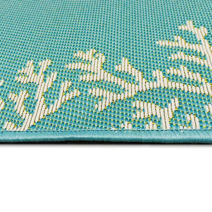 Turquoise Coral Indoor/Outdoor Rug, 3x4