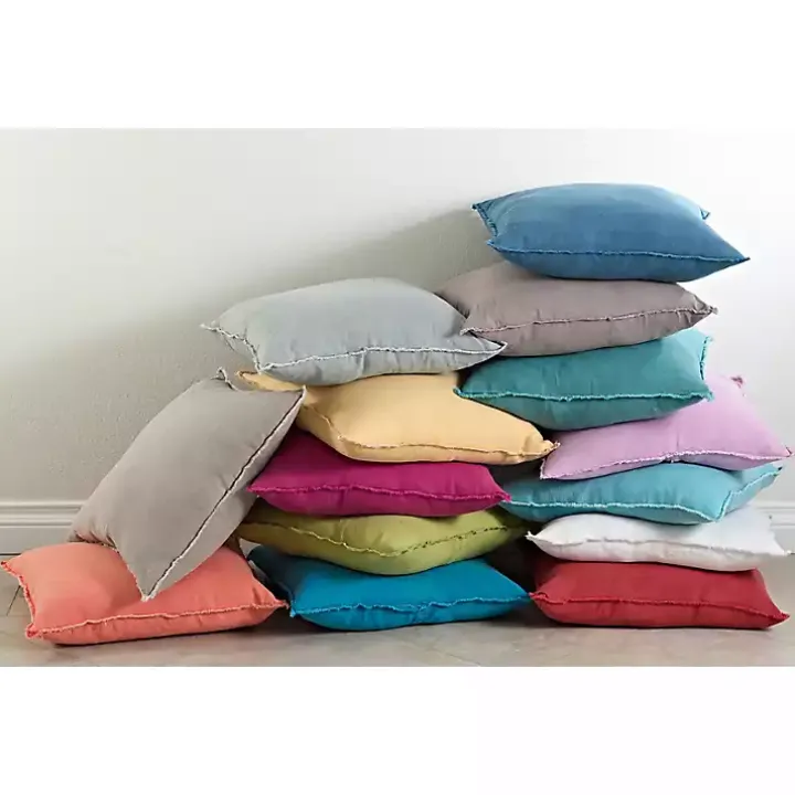 Turquoise Fringed Edge Pillow