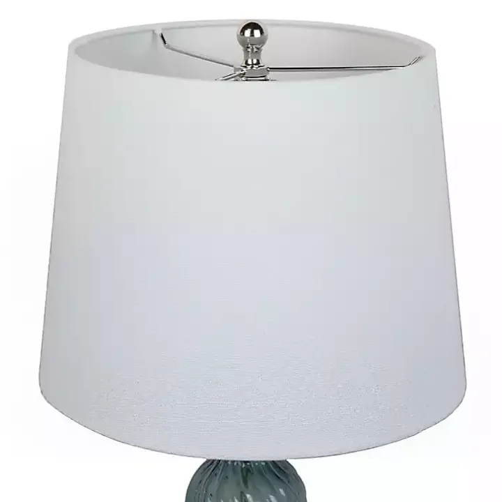 Turquoise Glass Table Lamps, Set of 2