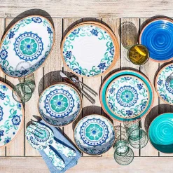 Turquoise Melamine Rio Salad Plates, Set of 6
