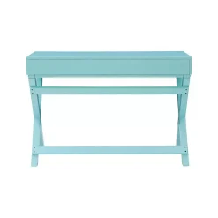 Turquoise Wood 2-Drawer Peggy Desk