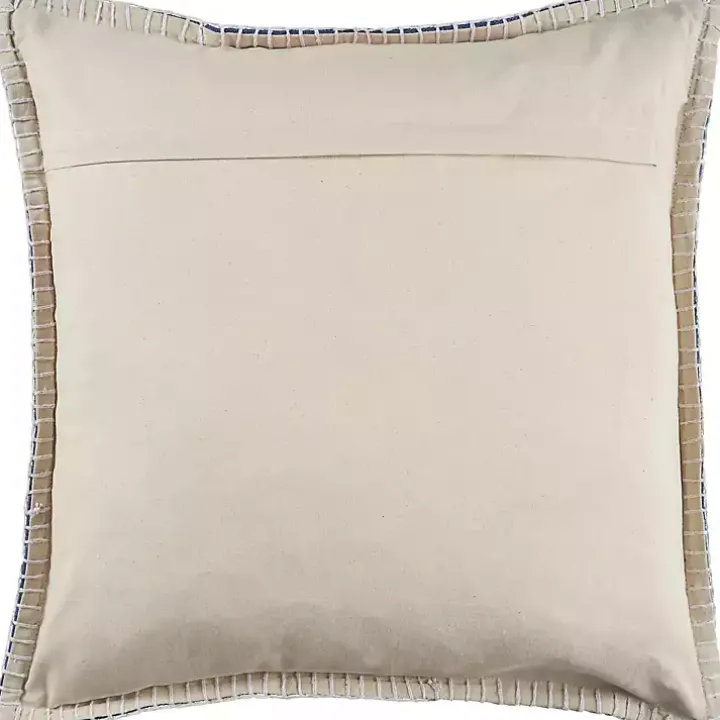 Twilight Blue with Embroidered Edge Pillow, 24 in.
