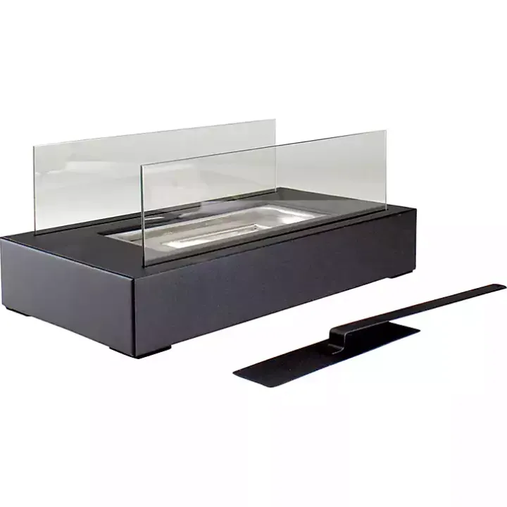 Ventless Tabletop Fireplace on Black Base
