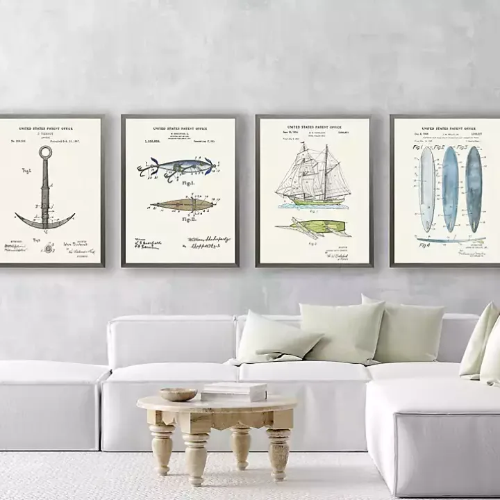 Vintage Anchor Patent Framed Art Print
