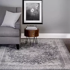 Vintage Blue Medallion Area Rug, 5x7