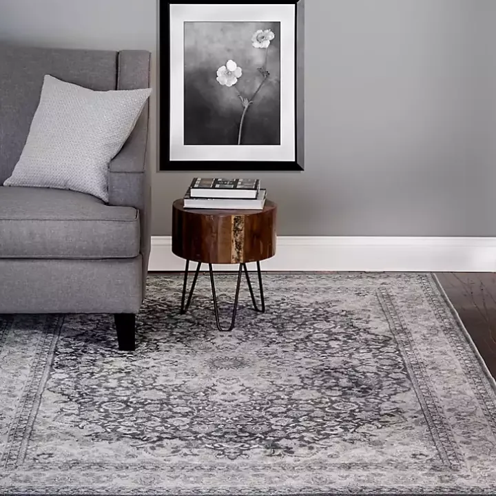 Vintage Blue Medallion Area Rug, 5x7