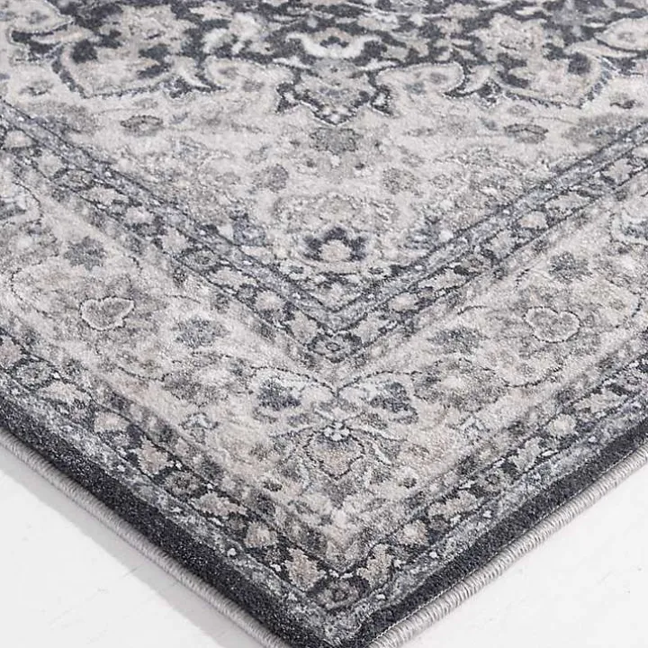Vintage Blue Medallion Area Rug, 5x7