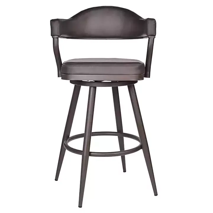 Vintage Brown Faux Leather Justin Bar Stool