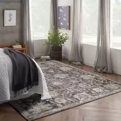 Vintage Charcoal Oushak Area Rug, 8x10