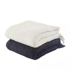 Vintage Ivory Cotton Fringe Throw