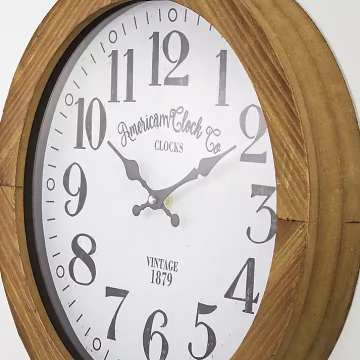 Vintage Pocket Watch Wooden Wall Clock