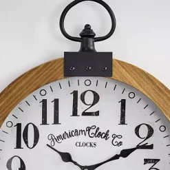 Vintage Pocket Watch Wooden Wall Clock