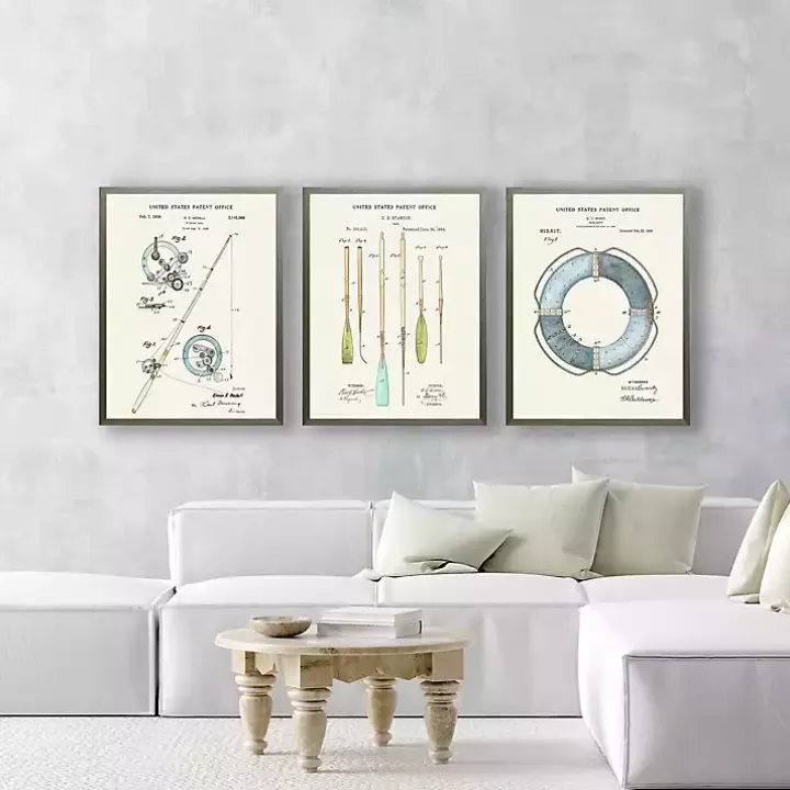 Vintage Ring Bouy Patent Framed Art Print