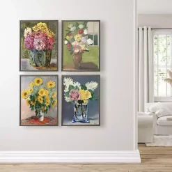 Vintage Sunflowers Beaded Framed Art Print